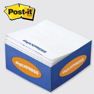 Post-it® Custom Printed Notes Half-Cube — C450 3-3/8" x 3-3/8" x 1-3/4"