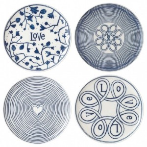 ROY774 - Royal Doulton Blue Love Side Plates 21cm Ellen DeGeneres